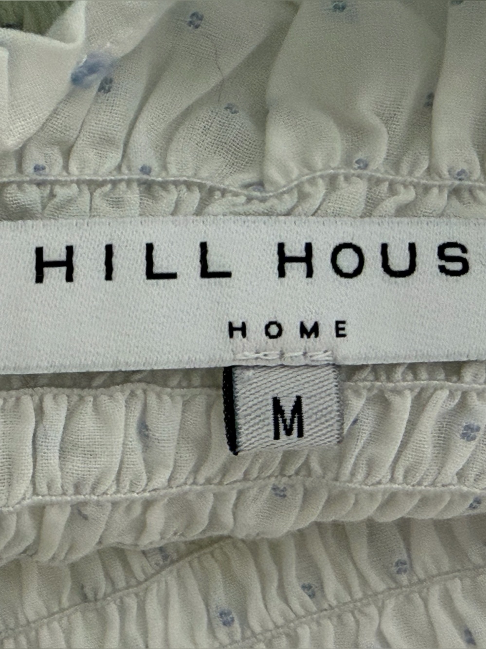 Hill House Napi White Dress With Blue Swiss Dots Women Medium - Picture 8 of 9